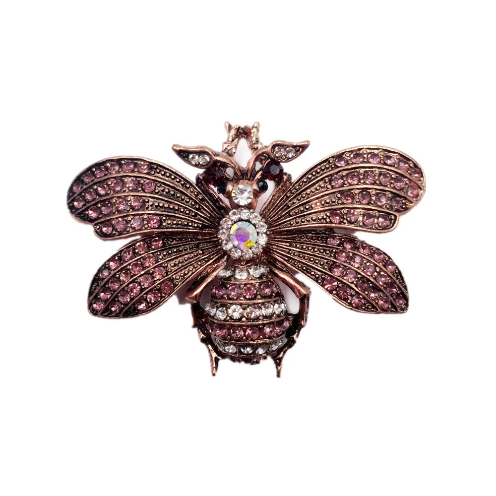 

New Arrival Retro Rhinestone insecet Bee Brooches for Women Men Fashion Cute Animal Brooch Clothes Dress Pins Accessories