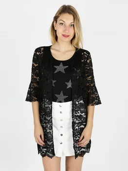 

Cardigan open lace macrame