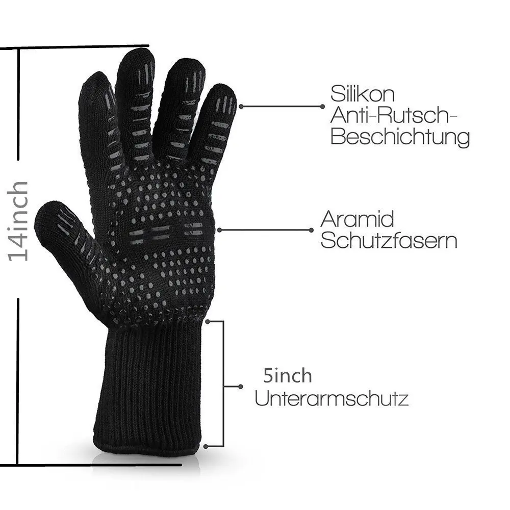 Экстремальные термостойкие кухонные перчатки для барбекю из плотного силикона, перчатки для гриля и барбекю, длинные перчатки для дополнительной защиты предплечья