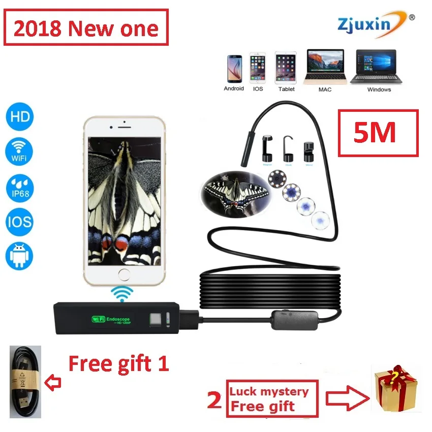 5M WIFI Endoscope New Camera 8mm HD Lens USB Iphone Android endoscope
