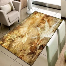 Коричневый желтый белый винтажный Цветочный 3d принт Нескользящая микрофибра Гостиная декоративный современный моющийся коврик