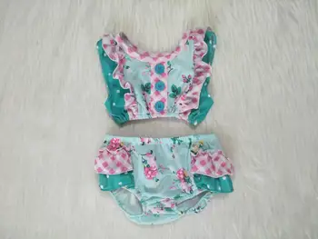 

Fashion baby girl flower print bathing suit clothes