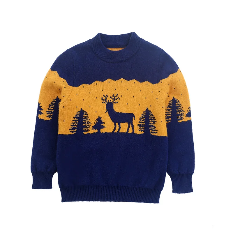 

Kids Thick Sweater Winter Children's Soft Cashmere Sweater Warm Teenager elk Boys Pullover Wool Sweaters Jumpers 90-160cm