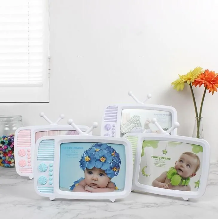

TECHOME Creative 7 inch TV Shape Baby Kids Picture Frame Colorful Cartoon Photoframe Desk Home Decoration
