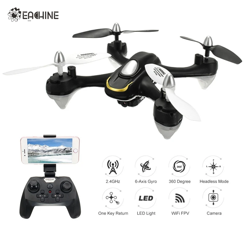 Eachine E33W WiFi FPV с камерой Безголовый светодиодный светильник для RC FPV Дрон Квадрокоптер Вертолет игрушка RTF VS E50 E52 E50S