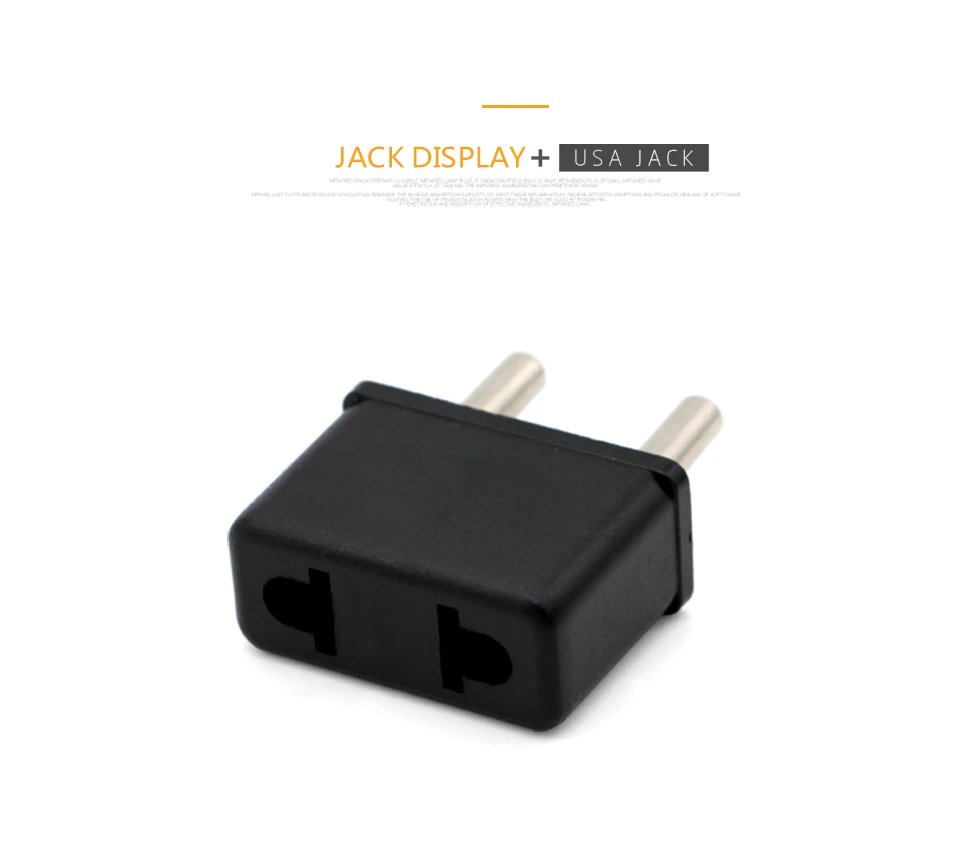 US To EU Plug USA To Euro Europe Travel Wall AC Power Mini Plug wall Charger Outlet Adapter Converter 2 Round Pin Socket Black (8)