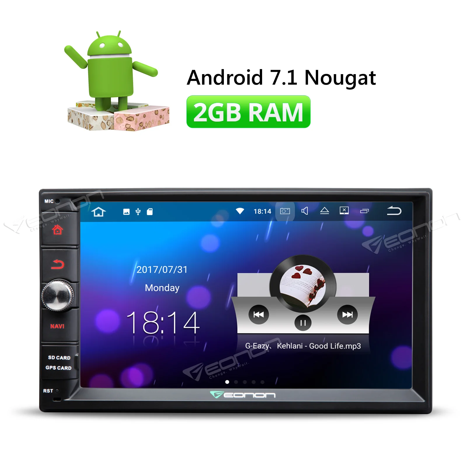 GPS Radio Head Unit BT DAB OBD 4G Wifi +CAMERA: US Eonon 2 Din Android 7.1 ... 1 DIN 7' Android 6.0 Car Radio Stereo GPS WiFi 3G .