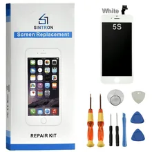 For iPhone 5S Screen Replacement White Panel Sintron OEM LCD Display Touch Screen Digitizer Assembly Repair including Free Tools