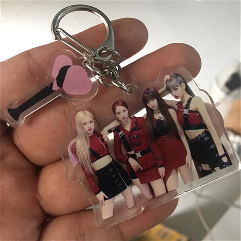 

Kpop BLACKPINK LISA JISOO ROSE JENNIE Acrylic Key Chains Key Ring Bag Charm Keyring KILL THIS LOVE Keychain HF164