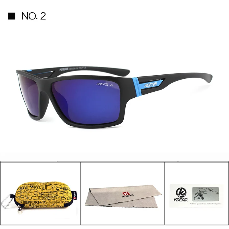 KDEAM брендовые солнцезащитные очки мужские спортивные солнцезащитные очки женские поляризованные зеркальные линзы zonnebril mannen 7 цветов UV400 С жесткий чехол KD510 - Цвет линз: C2