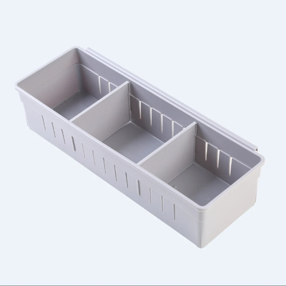 

DIY Adjustable Drawer Box Clapboard Drawer Divider Storage Organizer Home Makeup Tableware Storage Box Gray 1pcs