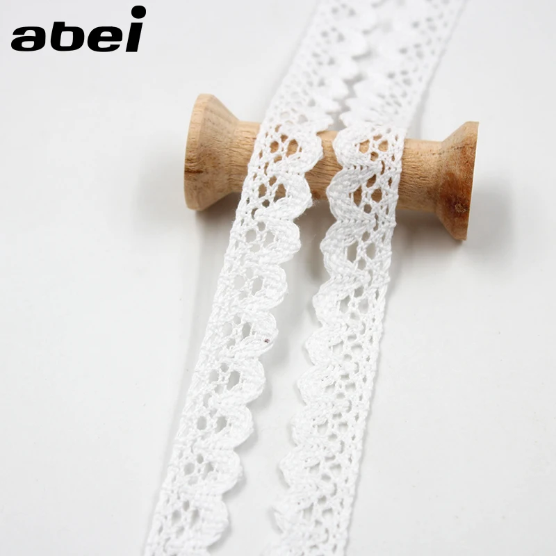 10yards/lot 1.5cm White Lace Ribbon Embroidered Cotton Lace Trims DIY Patchwork Handmade Sewing Material Wedding Craft Scrapbook