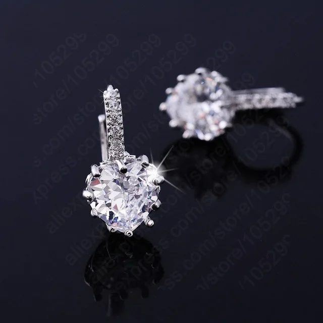Boutique Lady 925 Sterling Silver Cubic Zirconia Stud Earrings Fashion Cartilage Piercing Earing For Women Jewelry Brincos