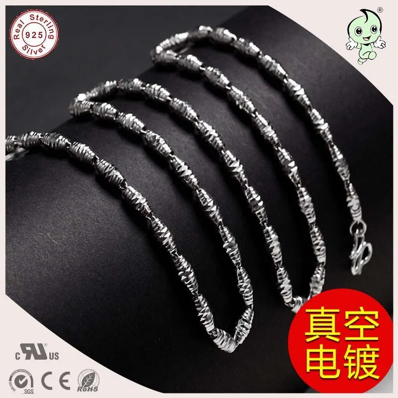 

High Quality Trendy Handsome S925 Real Silver Thicker Olive Chain Necklace For Man And Boy
