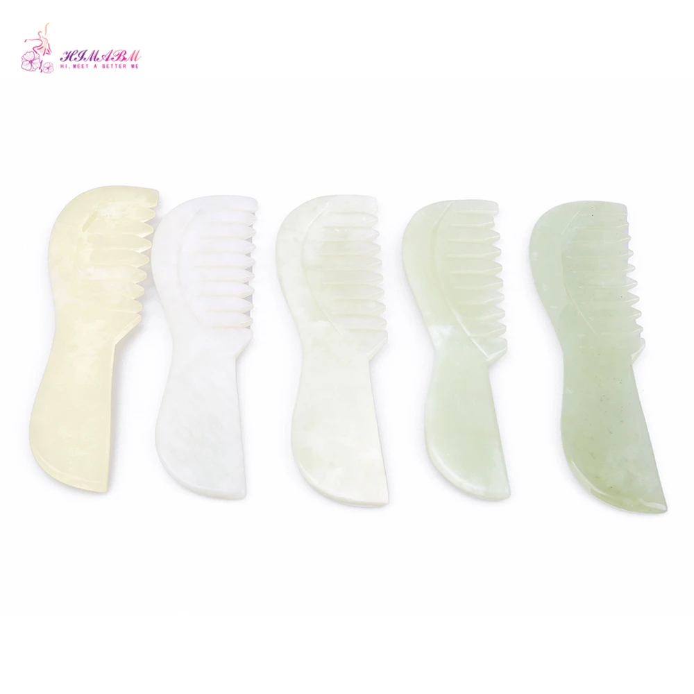 HIMABM 5 pieces Natural Massage Comb Xiuyan Jade Stone Comb Healty Head Chest Bust Gua Sha Massager wholesale HIMABM 5 pieces Natural Massage Comb Xiuyan Jade Stone Comb Healty Head Chest Bust Gua Sha Massager wholesale