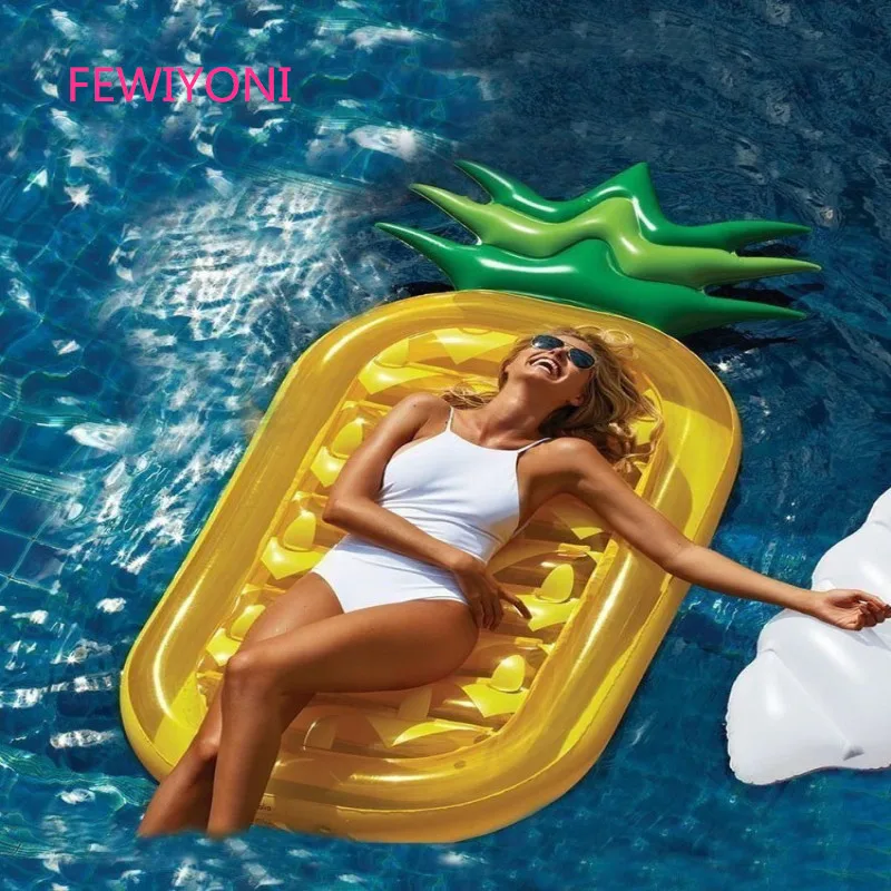 

FEWIYONI Inflatable pineapple floating row mattress swimming float children adult swimming water toy air mattress