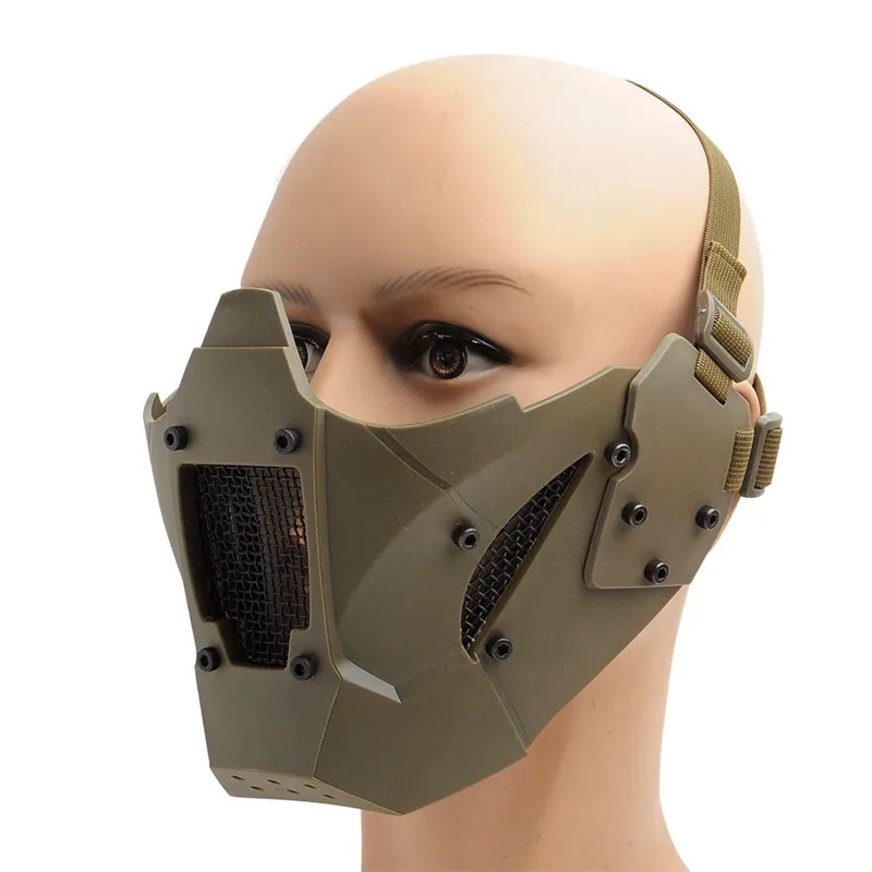 WoSporT Anti-Pressure Lightweight Tactical Half Face Mask Double Regulation Air Permeability Impact Resistance Iron Warrior