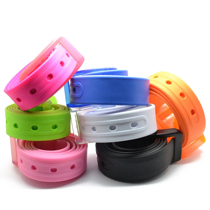 150PCS / LOT 2018 New Plastic Belt Candy Multi Color Belt for Men Women