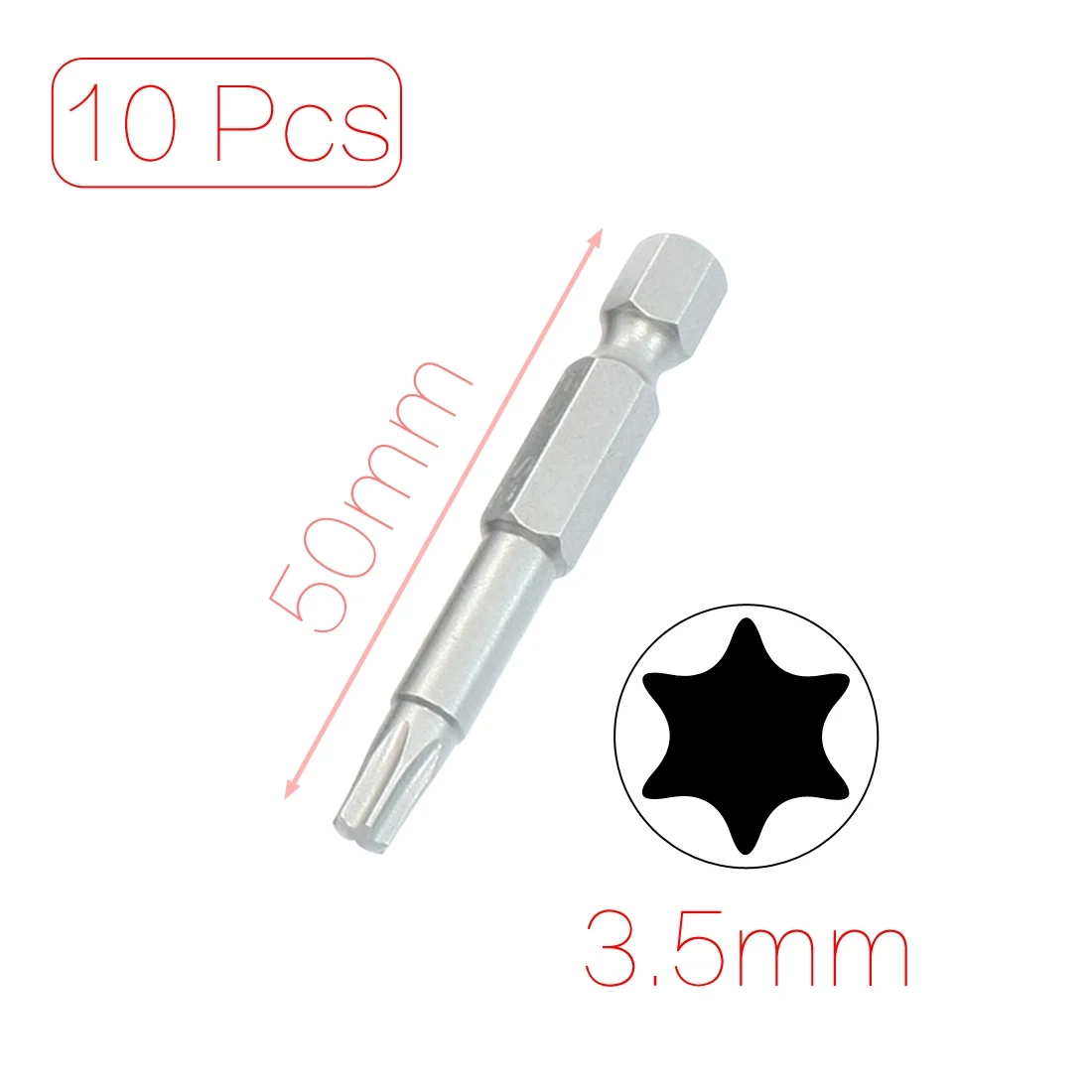 

UXCELL 1/4" Hex Shank 4Mm Tip 50Mm Long Magnetic T25 Type Torx Screwdriver Bits 10 Pcs screwdriver | torx