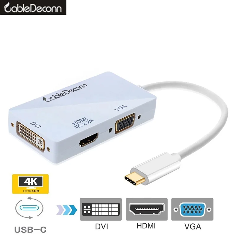 Usb c концентратор usb 3 1 Type к 4k hdmi vga dvi адаптер конвертер USB C многопортовый кабель для