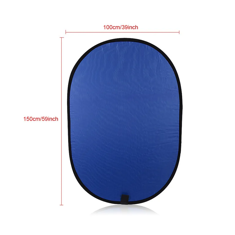  100*150CM 2 in 1 Photography Reflector Nylon Oval Collapsible Portable Photo Studio Light Reflector
