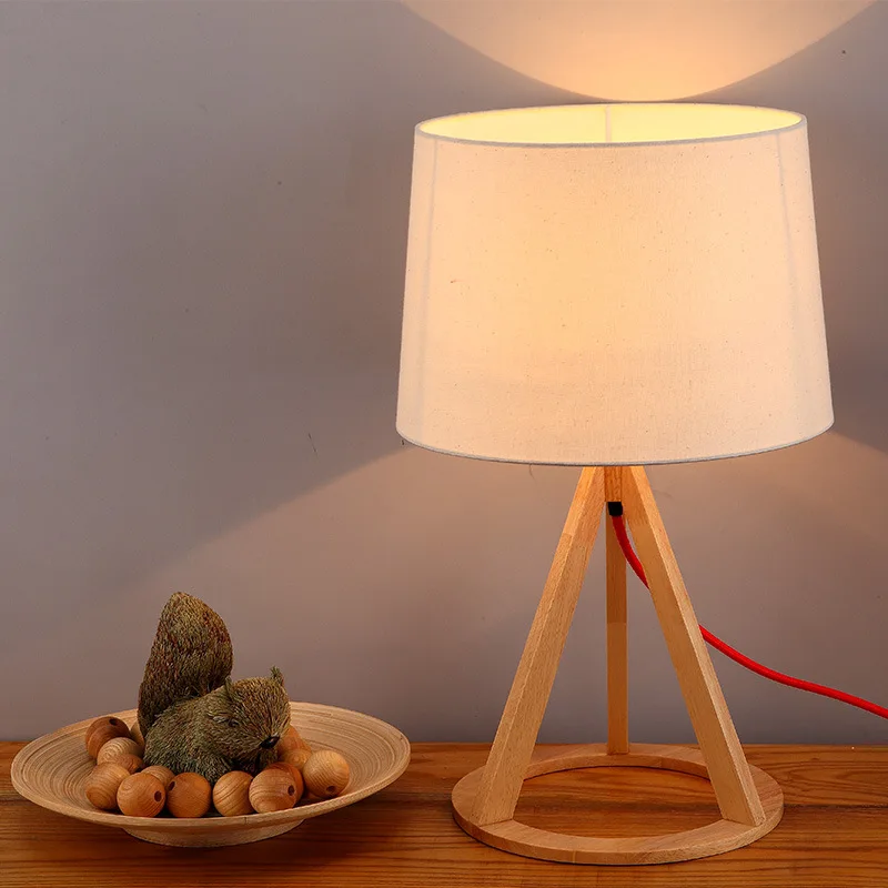 

Japanese Style Cottage Concise Modern Creative Wood Table Lamp Office Study Bedroom Restaurant Decoration Lamp Free Shipping