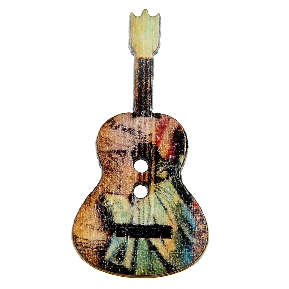 50 шт. разные деревянные пуговицы 2 отверстия цветок гитара Форма шитья Скрапбукинг