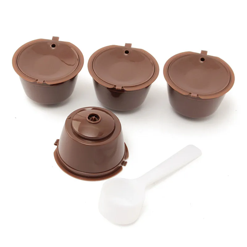 4Pcs/set Nescafe Gusto Refillable Coffee Capsule Cups Plsatic Reusable Dolce Gusto Coffee Capsule Filter With Spoon Coffeeware 4Pcs/set Nescafe Gusto Refillable Coffee Capsule Cups Plsatic Reusable Dolce Gusto Coffee Capsule Filter With Spoon Coffeeware