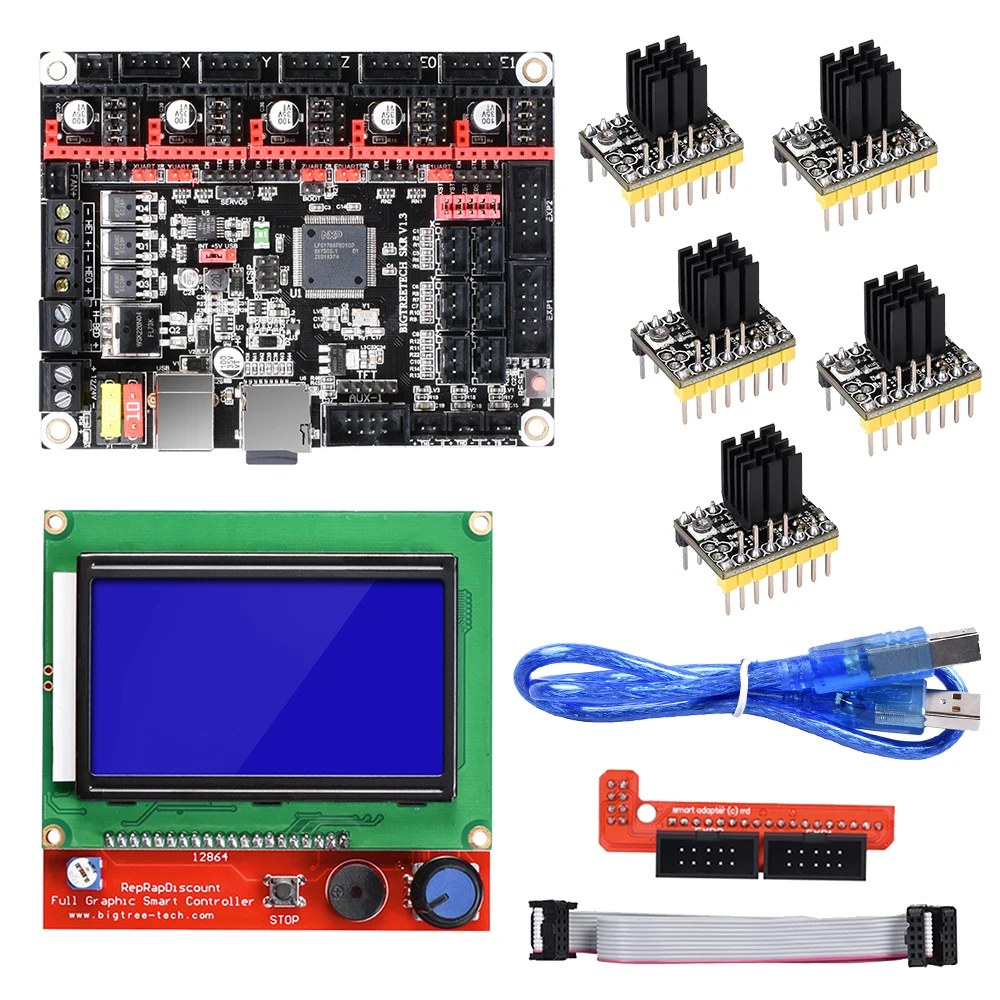 Материнская плата BIGTREETECH SKR V1.3 32 битная с 12864LCD + TMC2130 TMC2208 DRV8825 запчасти для 3D
