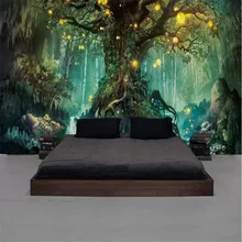 Fantasy forest wishing tree living room TV background wall professional production mural wholesale wallpaper custom photo wall Fantasy forest wishing tree living room TV background wall professional production mural wholesale wallpaper custom photo wall