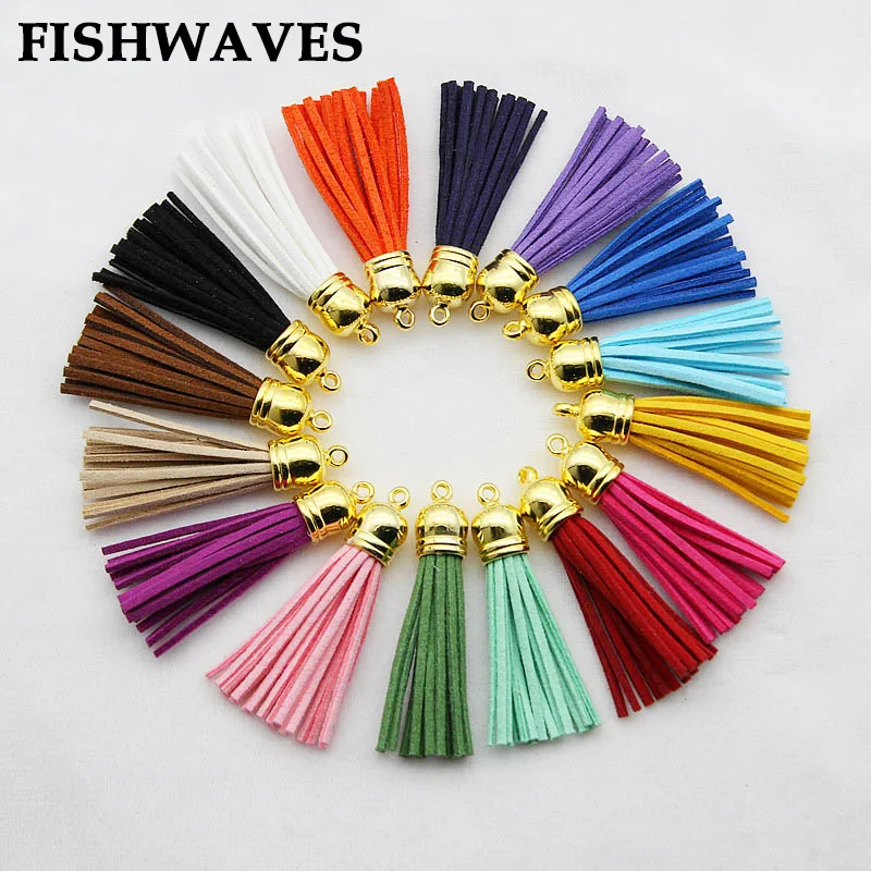 buy FISHWAVES 20pcs 58mm CCB Leather Tassels High Quality Creative Tassels Jewelry Accessories Findings Diy Key Chain Bags 2018 New