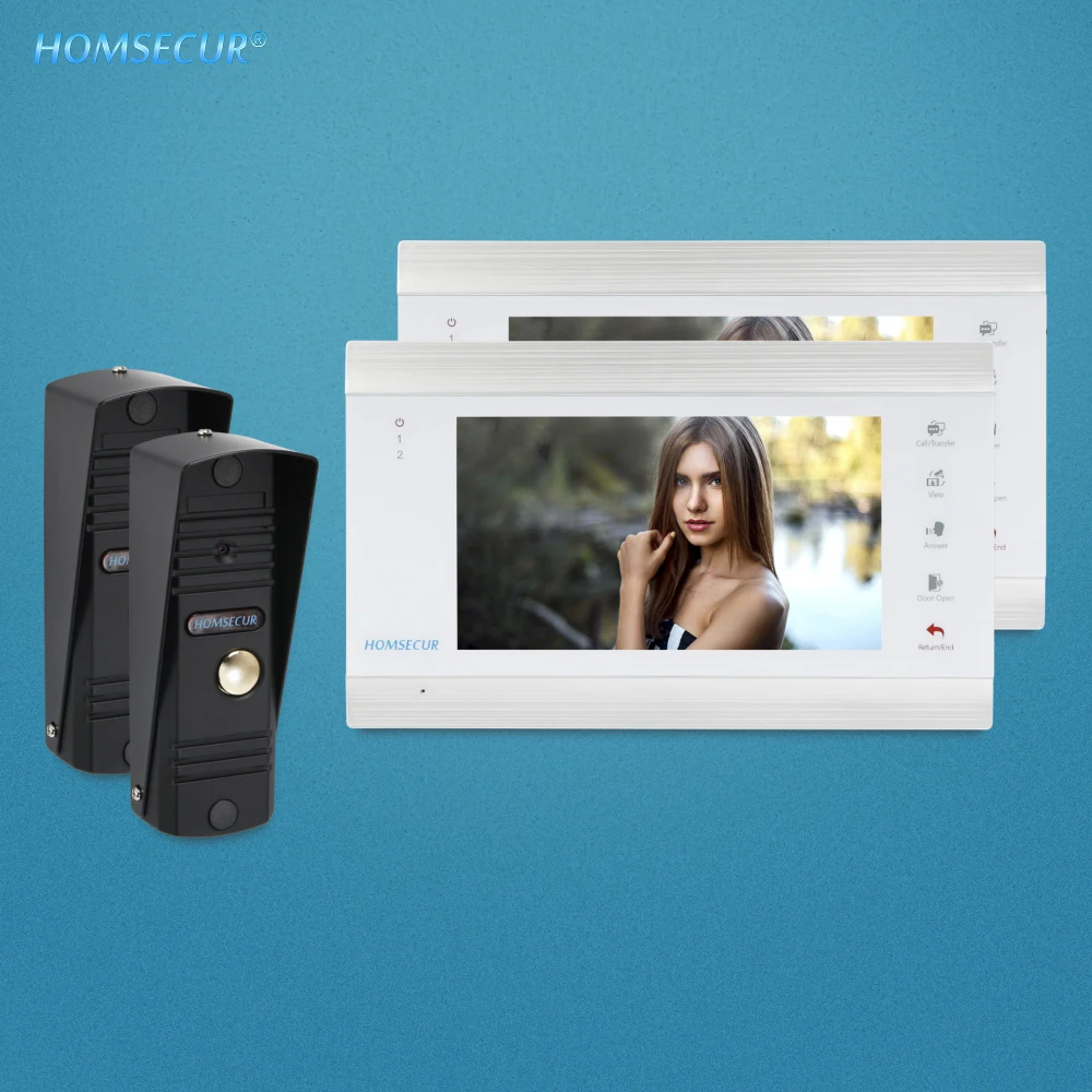 

HOMSECUR 7" Wired Video Door Phone Intercom System Electric Lock Supported (BC011HD-B +BM705HD-W)