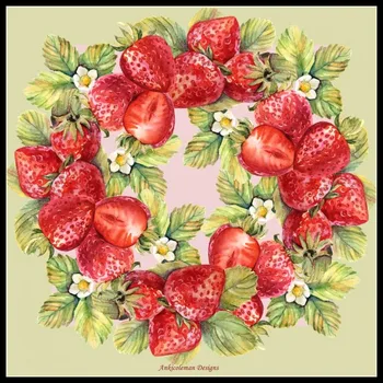 

Embroidery Counted Cross Stitch Kits Needlework - Crafts 14 ct DMC Color DIY Arts Handmade Decor - Wreath of Strawberry