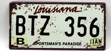 1 pc Louisiana tin sign plate US American car license plaques man cave garage sign стул louisiana