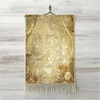 

Else Brown Yellow Ethnic Authentic Ottoman Floral 3D Print Decorative Gift Wall Art Rope Hanging Rug Carpet Tasseled Tapestry