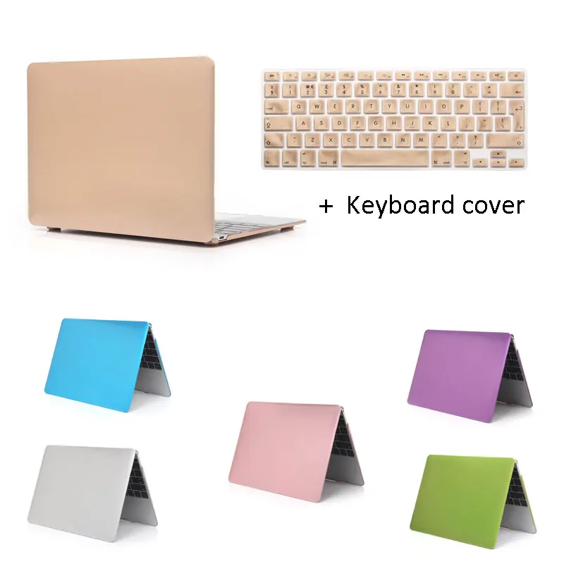 

Metal Color Champagne Gold Silver Hard Case For MacBook Air 13 11 12 15 Pro13 A1706 A1706 A1708 with keyboard cover dust plug