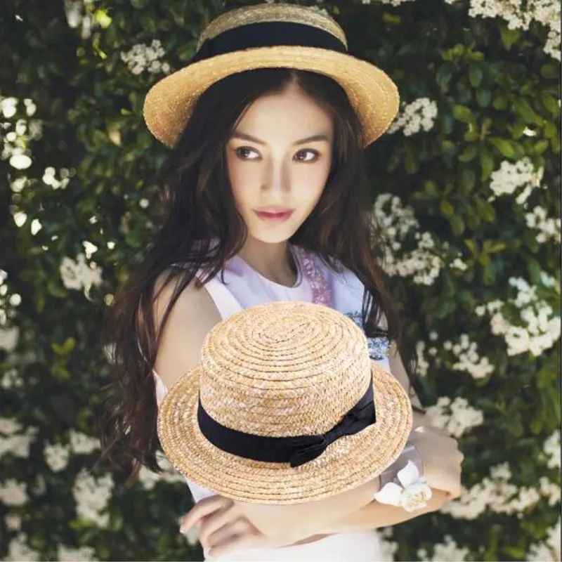 

Seioum able Women Sun Block Hat Girl Bow Straw Sun Hat Sun Block Ladies Elegant Vacation Seaside Summer Beach Simple Casual Hat