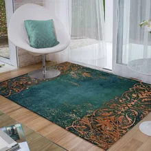 Else зеленый Пол Коричневый персидский турецкий цветочный 3d принт Нескользящая микрофибра для гостиной декоративный современный моющийся коврик