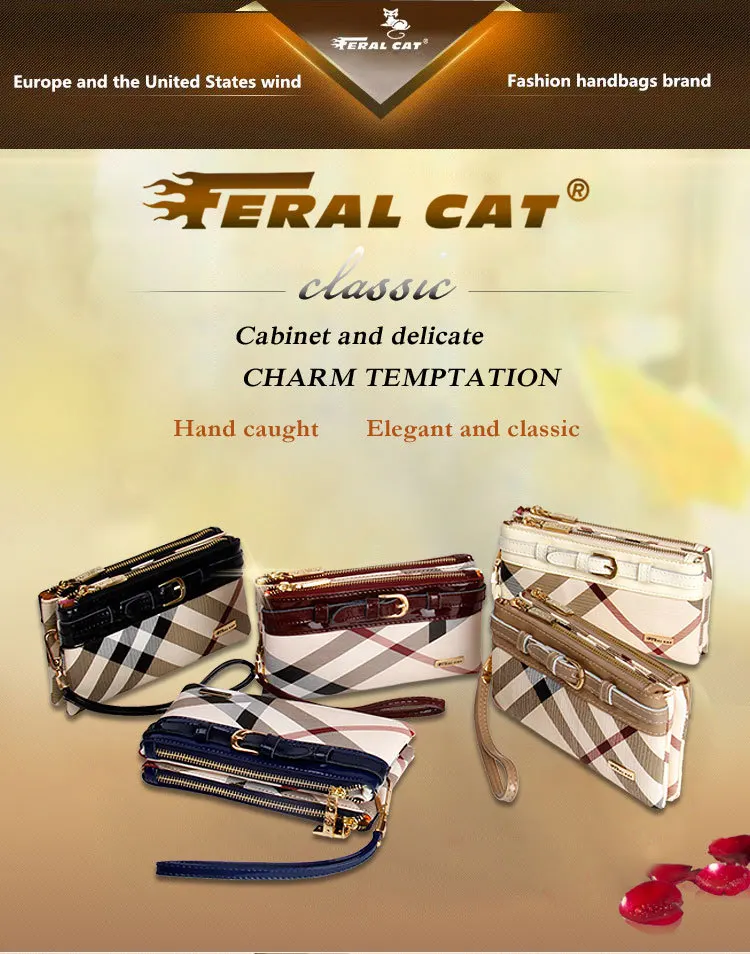FERAL CAT Zipper Coin Purse Genuine Leather Women Wallets Long Lady Purse Wallet Female Card Holder Phone Pocket Wallet52