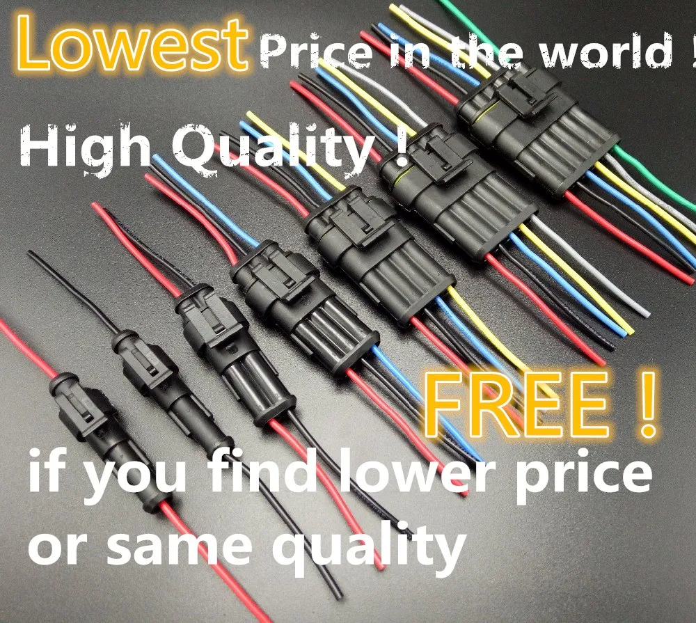 

Auto wire connector 1 2 3 4 5 6 Way 1P 2P 3P 4P 5P auto connector Male & Female Waterproof Electrical Connector Plug with cable