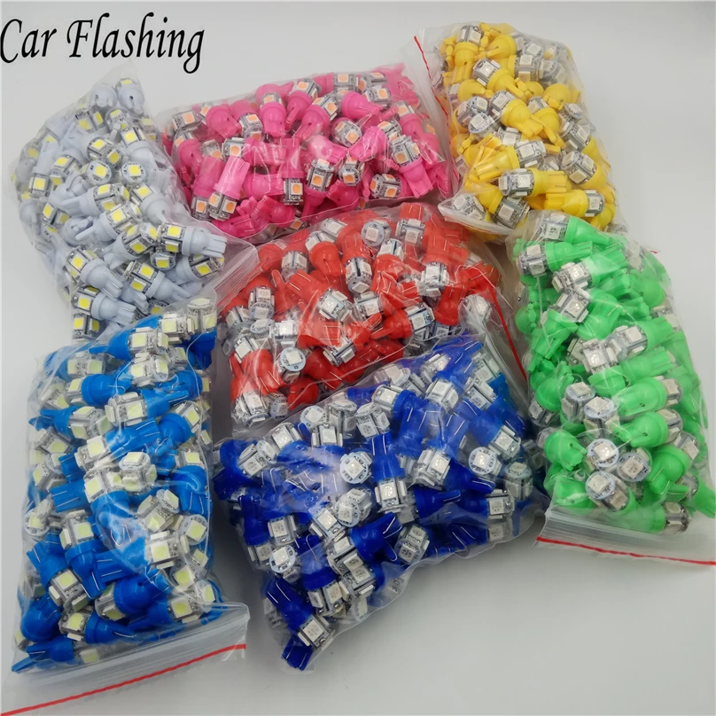 Автомобильный мигающий 100 шт. акция T10 5 smd 1206 светодиодов 5SMD автомобильный сигнал