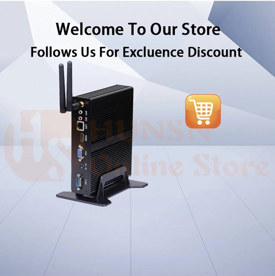 Fanless Mini PC I3 7100U J1900 J1800 HUNSN BM10 (7)