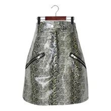 Зеленые змеиные юбки на молнии женские мини юбки весна лето сексуальные милые прямые юбки низ