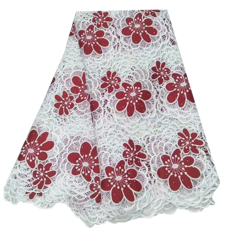 

Latest African Cord Lace Fabrics High Quality 2018 French Mesh Lace With Stones White Lace Fabric For Wedding Dress HJ978-2