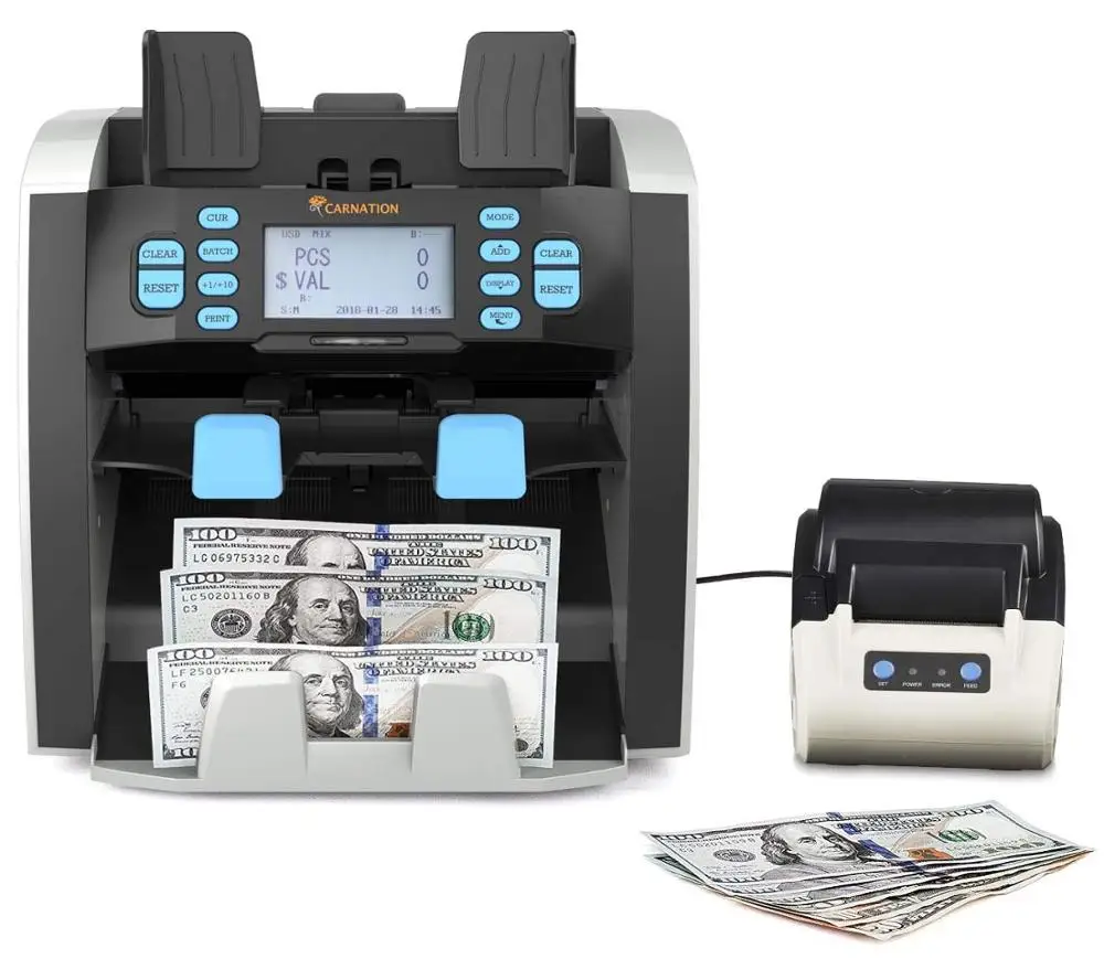 

Bank Grade Mixed Denomination Bill Counter and Sorter CR1500 with Printer - Full Spectrum Counterfeit Detection PC Suite 2 Year