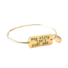 2017 Spring Summer Hot Sale Inspirational Bangle Bracelet With Letters Gold Silver Color Jewelry