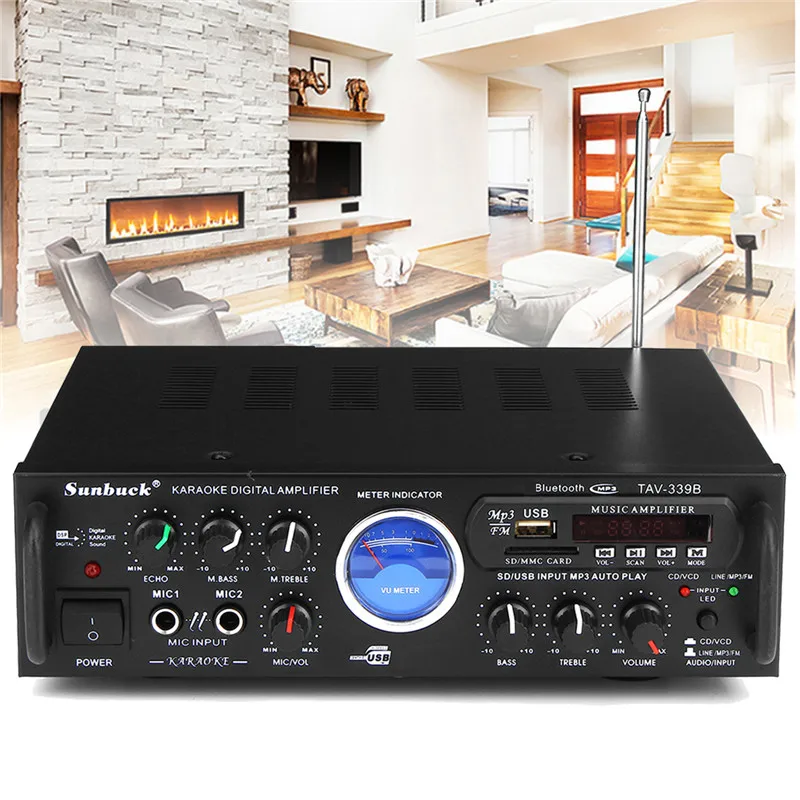 110V 600W Bluetooth Home Stereo Power Amplifier Audio Karaoke Car Hi-Fi FM Amplifier US Plug With Remote Control 110V 600W Bluetooth Home Stereo Power Amplifier Audio Karaoke Car Hi-Fi FM Amplifier US Plug With Remote Control