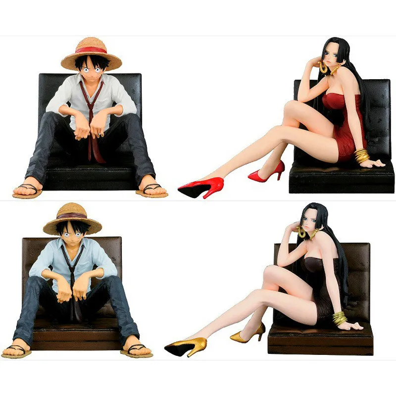 

ONE PIECE Monkey D. Luffy Boa Hancock Sofa Sitting Posture PVC Action Figure Collectible Model Toy 12cm