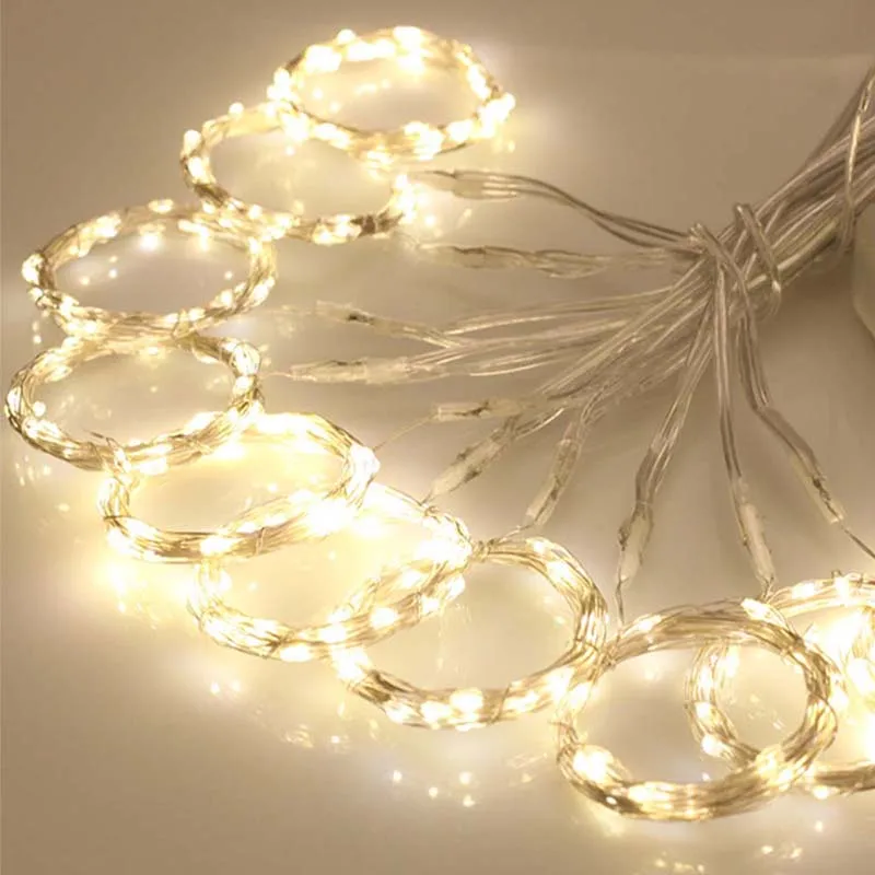 3x3m 300LEDs Copper Wire Curtain String Light USB Battery Christmas LED Fairy Light Holiday Wedding Decor Curtain String Lamp (21)
