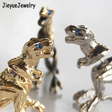 Fine Jewelry Drop Shipping 1pc New Cool Tyrannosaurus Design Ear Stud Women Men Piercing Earring Multi-Colored Alloy